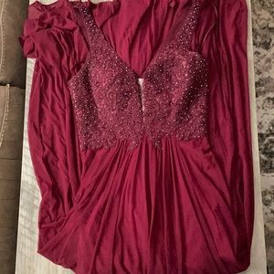 Burgundy beaded dress 💕